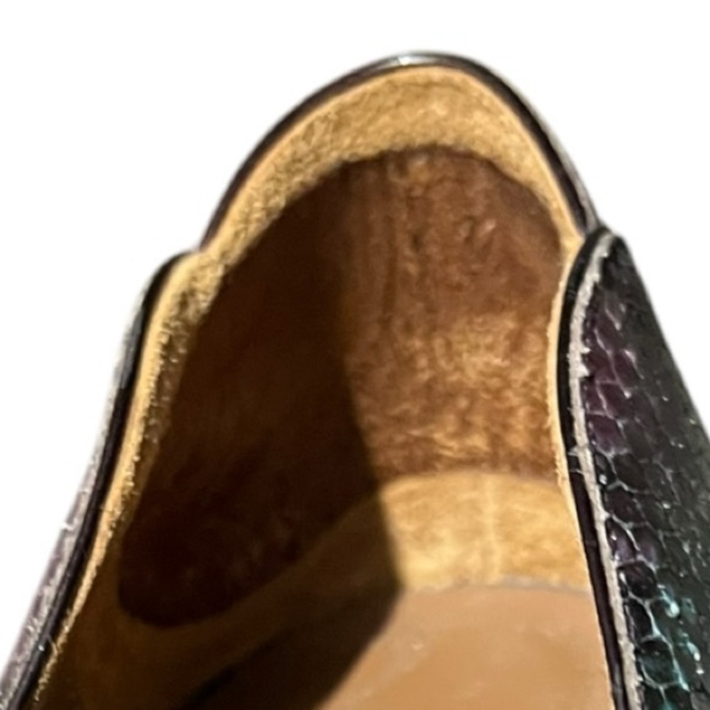 🌻Donald J. Pliner Purple & Turquoise Leather Snakeskin Dawn Pumps Size 7.5 - Picture 8 of 12